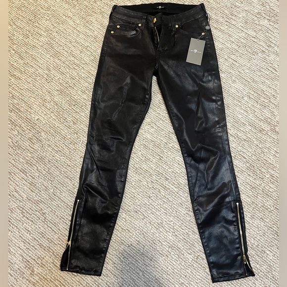 7 for all mankind leather pants (not worn) - Picture 8 of 11